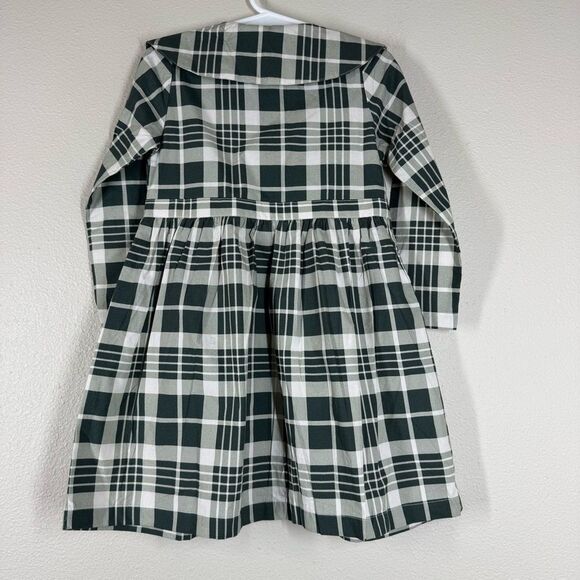 NEW Kate Quinn Organics Girl Plaid Long Sleeve Dress Green Peasant Size 4T - Picture 5 of 6